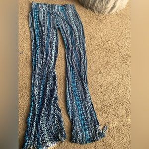 blue flare leggings